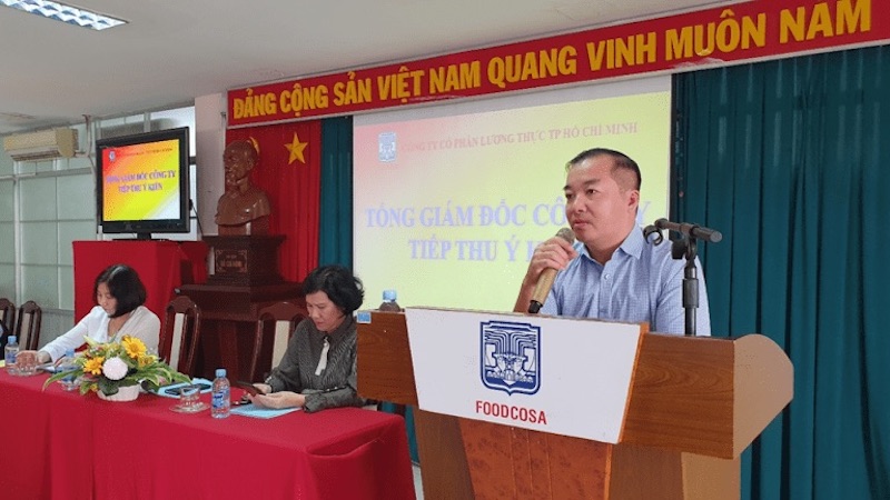 Ảnh: Tổng giám đốc Công ty phát biểu tiếp thu ý kiến và bế mạc Hội nghị