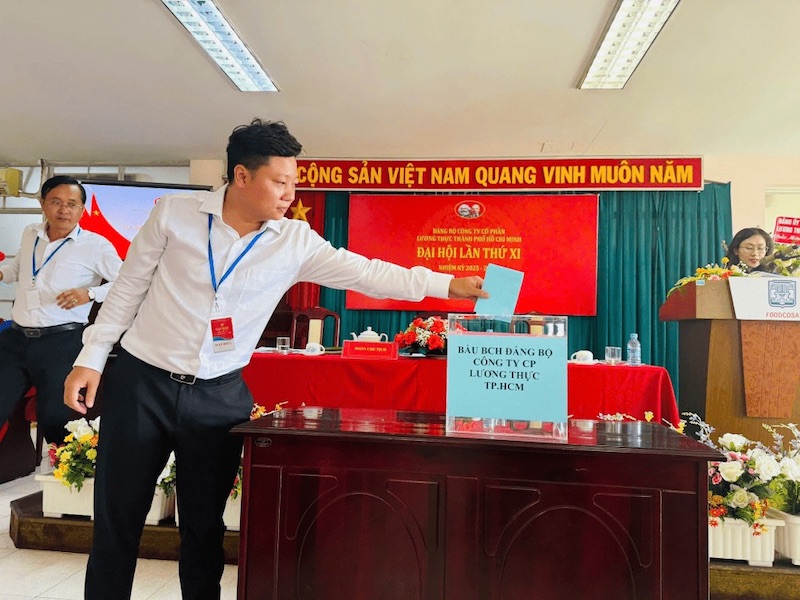 (Bỏ phiếu bầu BCH Đảng bộ Công ty cổ phần Lương thực Tp.HCM nhiệm kỳ 2025-2030)